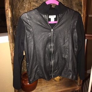 Eddie Bauer black leather sweater